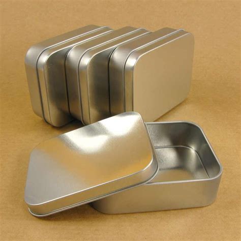 metallic silver gift box|metal storage box mini tin.